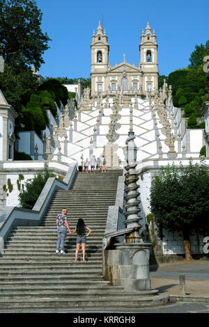 Treppe bis zum Bom Jesus do Monte, Tenoes, Braga, Portugal Stockfoto