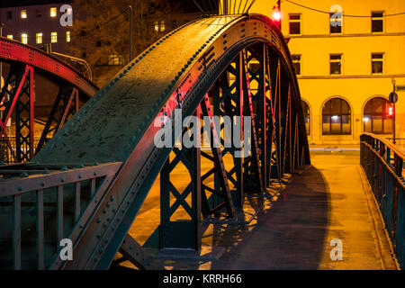 Stahl Brücke über die Wupper, Wuppertal, Bergisches Land, Nordrhein-Westfalen, Bronchial-, Europa Stockfoto