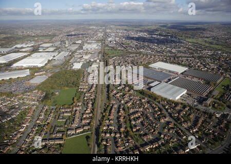 Ein Luftbild von Burton upon Trent, einer Stadt in Staffordshire Stockfoto