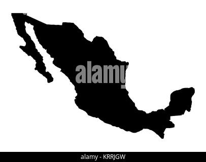 Mexiko Karte Silhouette Stockfoto