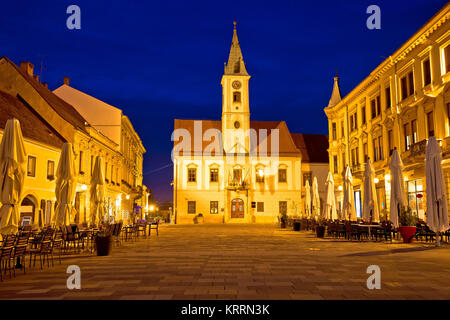 Varazdin barocken Platz Abend anzeigen Stockfoto