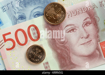 Schwedische Währung hautnah Stockfoto