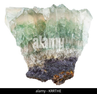 Grüne Fluorit rock isoliert auf weißem Stockfoto