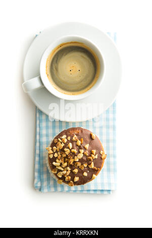 Süße haselnuss Muffins und Kaffee Tasse. Stockfoto