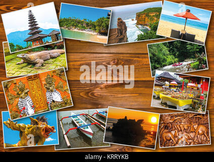 Einstellen von Bilder mit Blick auf die Insel Bali Stockfoto