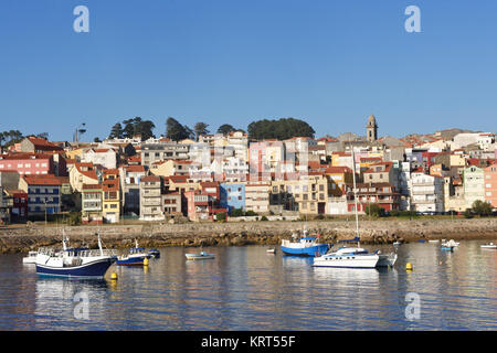 Blick auf das Fischerdorf La Guardia (a Guarda) Provinz Pontevedra, Galicien, Spanien Stockfoto