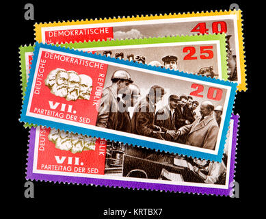 Ddr Briefmarken (DDR) (1967): VII Parteitag der SED/7. Kommunistische Partei Konferenz, 1967 Stockfoto