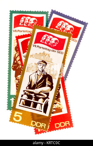 Ddr Briefmarken (DDR) (1967): VII Parteitag der SED/7. Kommunistische Partei Konferenz, 1967 Stockfoto