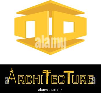 Architektur studio Vektor logo Vorlage auf weißem Hintergrund Stock Vektor
