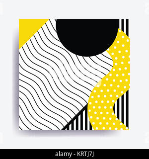 schwarz / weiß Neo Memphis geometrisches Muster Stockfoto