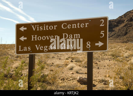 Hinweisschild am Lake Mead National Recreation Area Nevada, USA. Stockfoto