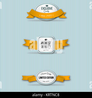 Orange retro premium Abzeichen Stockfoto