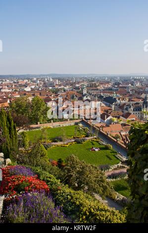 Rosengarten am Schlossberg in Graz, Steiermark, Österreich Stockfoto