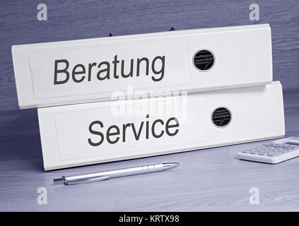 Beratung und Service - bestellen Sie im Büro Stockfoto