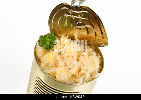 Sauerkraut in Dosen Stockfoto