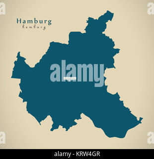 Modern Map - Hamburg DE Neues Design neu aufgefrischt Stockfoto