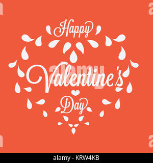 Feier. Happy Valentine's Day in orange Hintergrund Stockfoto