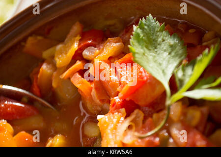 Nahaufnahme von Vegan-Eintopf Stockfoto