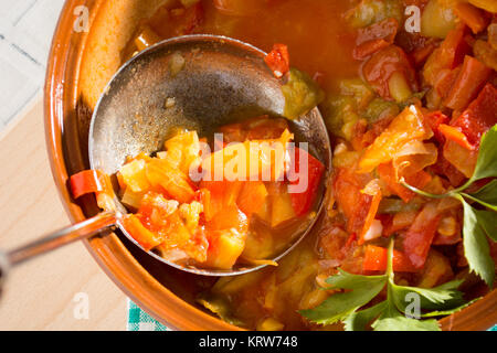 Nahaufnahme von Vegan-Eintopf Stockfoto