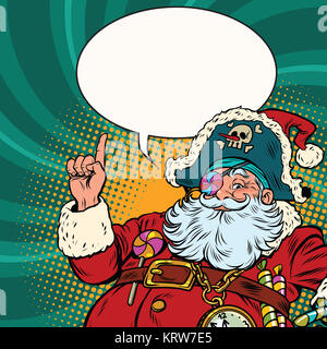 Santa Claus Piraten Zeigegeste Stockfoto