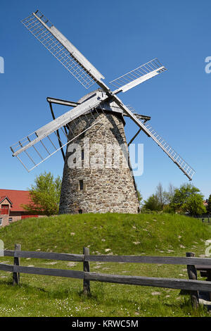 Die Windmühle Grossenheide (Minden-Todtenhausen, Deutschland) ist Teil der Westfälischen Mill Street. Stockfoto