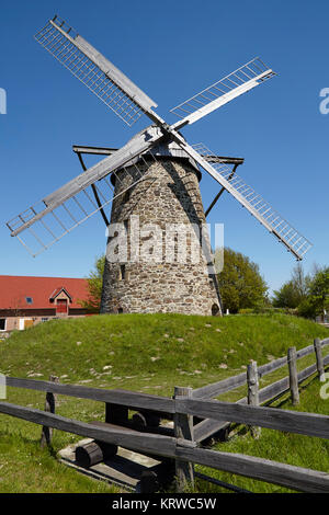 Die Windmühle Grossenheide (Minden-Todtenhausen, Deutschland) ist Teil der Westfälischen Mill Street. Stockfoto