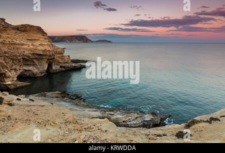 Landschaft im Playazo de Rodalquilar. Naturpark Cabo de Gata. Spanien. Stockfoto