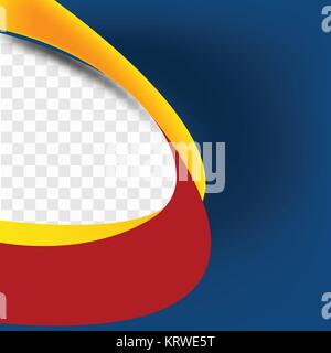 Blaue und rote wellenförmige Vektorformen auf transparentem Hintergrund, Vorlage Flyer roten und blauen Farben, mit gebogenen Elemente für Fotos Stock Vektor