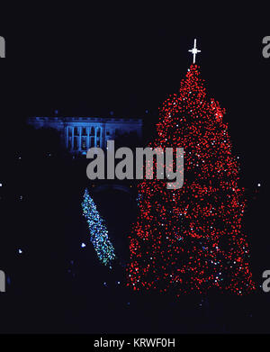 Der National Christmas Tree 1965 steht vor dem Weißen Haus in Washington, D.C. Stockfoto