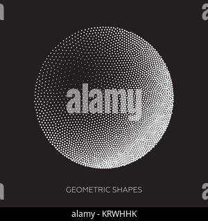 Dreidimensionale geometrische Figuren aus Punkte gesammelt Stockfoto