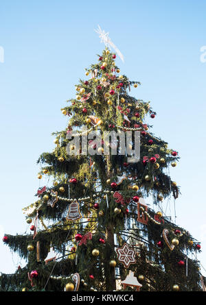 Weihnachten treeon Altstädter Ring in Prag Stockfoto