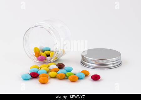 Farbige Schokolade Smarties Stockfoto