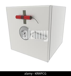 Eine 3D-Rendering für eine sichere mit Dynamit. Stockfoto