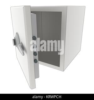 Eine 3D Rendering eines leeren Tresor öffnen. Stockfoto