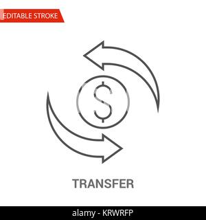 Symbol übertragen. Dünne Linie Vektor Illustration - Hub Gewicht einstellen - Erweitern zu jeder Größe - Einfache Farbe ändern - Editierbare Anschlag - Pixel Perfect Stock Vektor