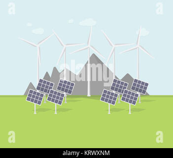 Flache Ökodesign, ländliche Umgebung Stockfoto