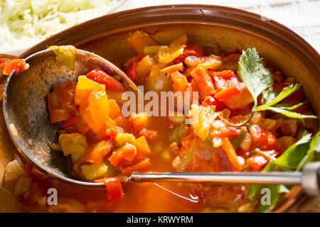 Nahaufnahme von Vegan-Eintopf Stockfoto
