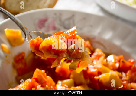 Nahaufnahme von Vegan-Eintopf Stockfoto