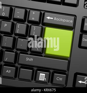 Grüne Taste enter in schwarz Tastatur Stockfoto