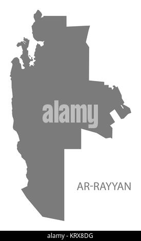 AR-Rayyan Katar Karte grau Stockfoto