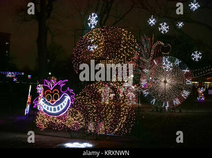 Chicago, USA. 21 Dez, 2017. Die Lincoln Park Zoo leuchtet die Weihnachten und das Neue Jahr in Chicago, USA, Dez. 21, 2017 zu begrüßen. Credit: Wang Ping/Xinhua/Alamy leben Nachrichten Stockfoto