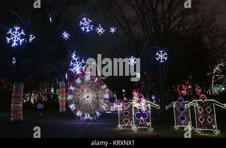 Chicago, USA. 21 Dez, 2017. Die Lincoln Park Zoo leuchtet die Weihnachten und das Neue Jahr in Chicago, USA, Dez. 21, 2017 zu begrüßen. Credit: Wang Ping/Xinhua/Alamy leben Nachrichten Stockfoto