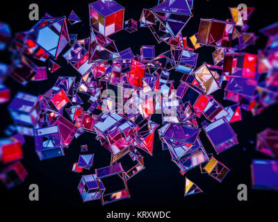 Multicolor geometrische Low Poly Kulisse. 3D-Rendering Stockfoto