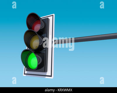 Isolierte Ampel. 3D-Rendering Stockfoto