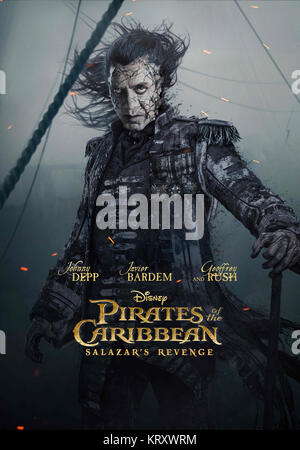 Erscheinungsdatum: Mai 26, 2017 TITEL: Piraten der Karibischen Meere: Tote Männer erzählen keine Geschichten Studio: Disney Enterprises Regie: Joachim Ronning, Espen Sandberg PLOT: Captain Jack Sparrow sucht für den Trident von Poseidon Starring: Poster Art (Quelle: Disney Enterprises / Unterhaltung Bilder) Stockfoto