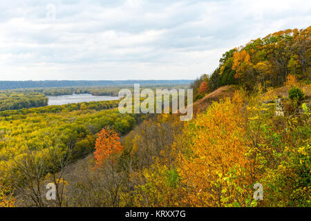 Herbst auf dem MIssissippi Stockfoto