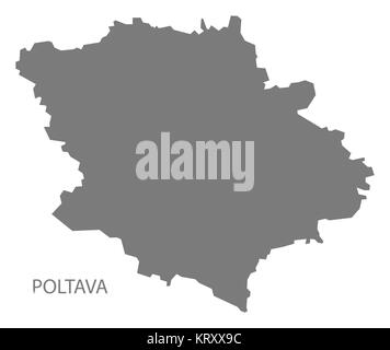 Poltawa Ukraine Karte grau Stockfoto