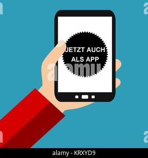 Jetzt als App auf Ihrem Smartphone verfügbar Stockfoto