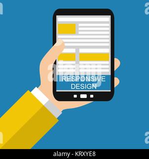 Responsive Design auf dem Smartphone Stockfoto