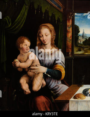 Joos van Cleve (ca. 1480/1490 -1540/1541). Niederländische Maler. Jungfrau mit Kind, 1530. National Gallery. Oslo. Norwegen. Stockfoto